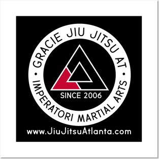 GRACIE JIU JITSU AT IMPERATORI round on black Posters and Art